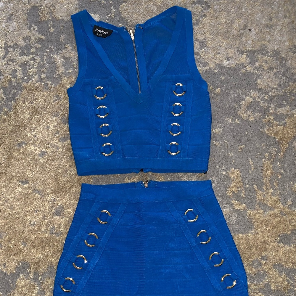 BEBE bandage set skirt and top